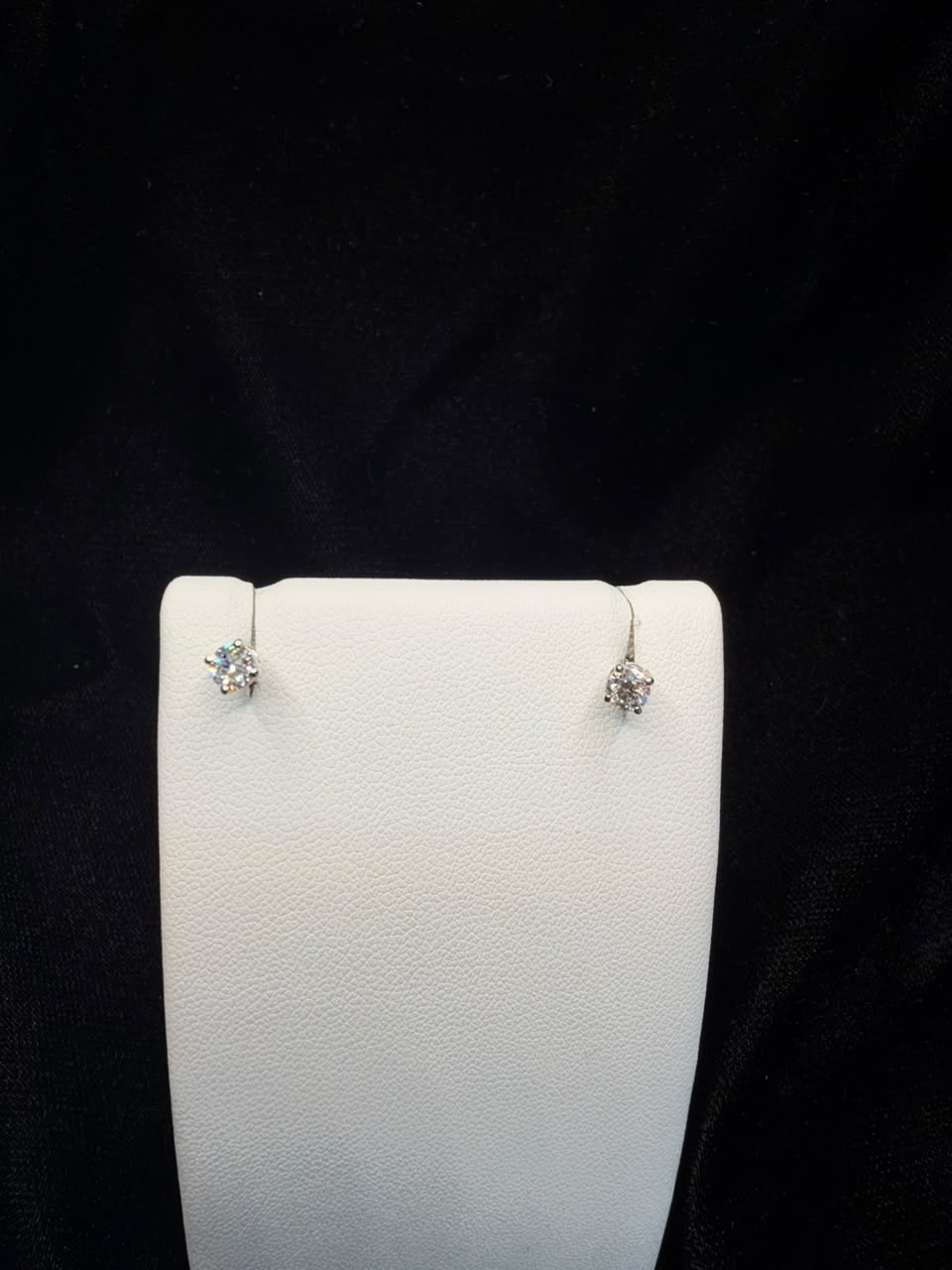 Round Diamond Solitaire Stud Earrings 0.46CT
