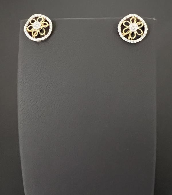 18KY DIAMOND EAR RINGS 0.25CT
