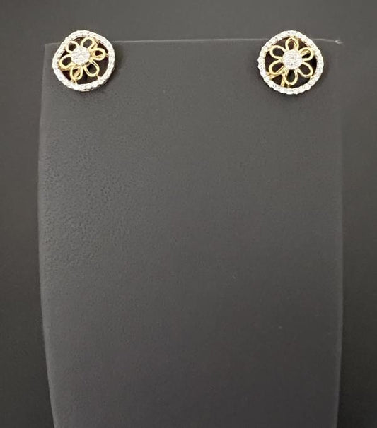 18KY DIAMOND EAR RINGS 0.25CT