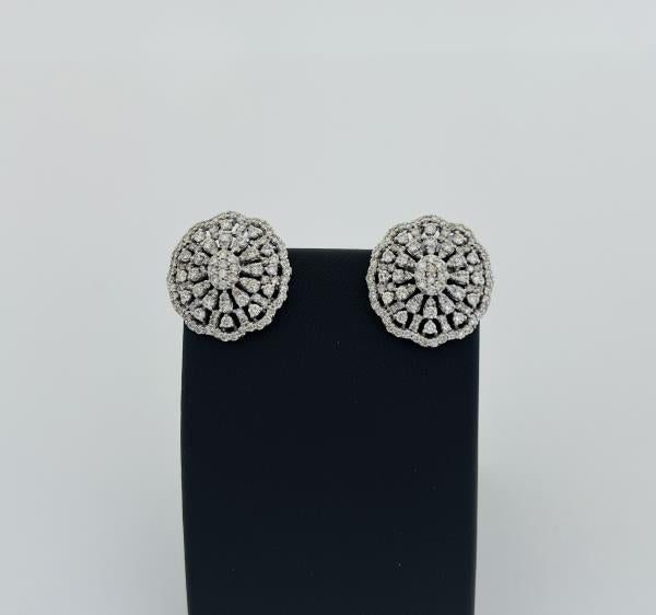 18KW DIA EARRINGS GR WT: 10.68, GOLD WT: 9.96GM, DIA WT: 3.59CT