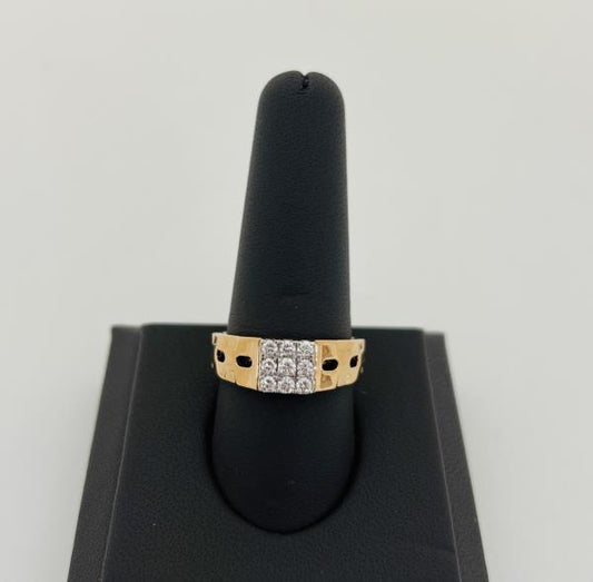 18KR MENS DIAMOND RING GOLD WT: 5.65GM, DIA WT: 0.38CT