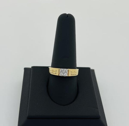 18KY MENS DIAMOND RING GOLD WT: 4.61GM, DIA WT: 0.16CT