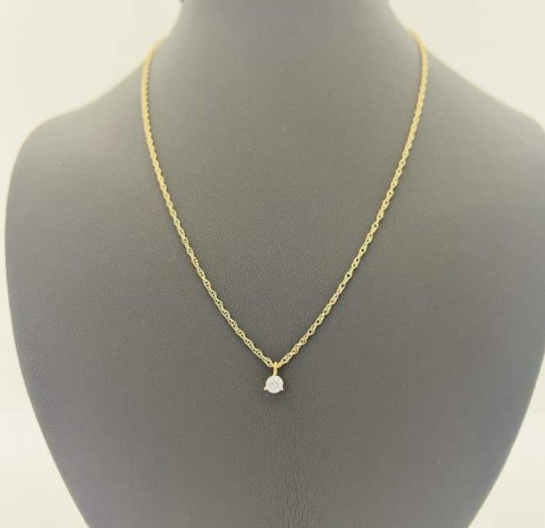 18KY DIAMOND PENDANT 0.30CT