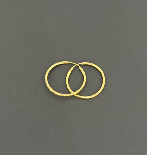 22KT GOLD HOOP EARRINGS 2.3GM