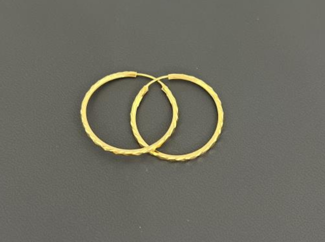 22KT GOLD HOOP EARRINGS 2.3GM