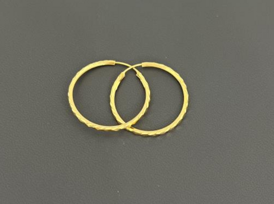 22KT GOLD HOOP EARRINGS 2.3GM