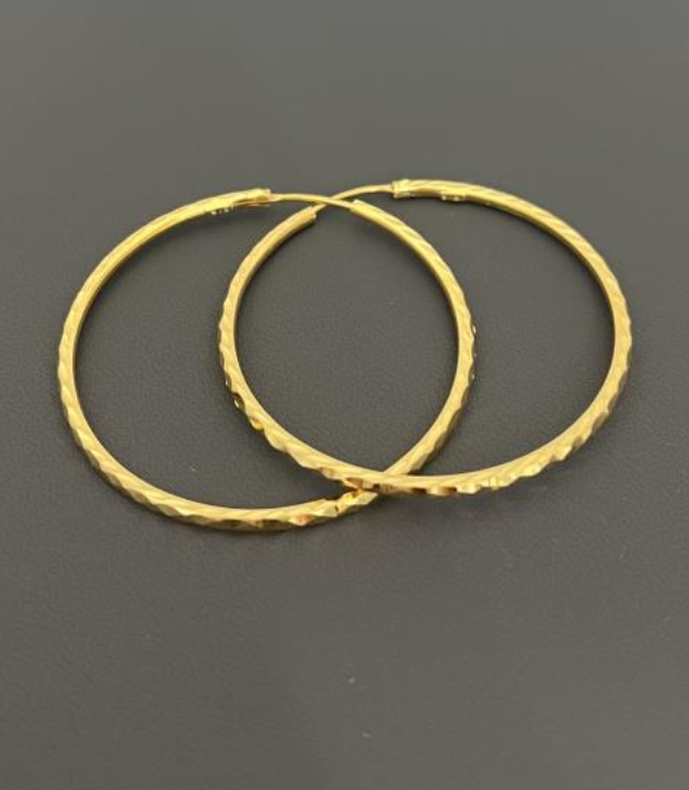 22KT GOLD HOOP EARRINGS 5GM