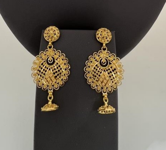 22KT GOLD DANGLE EARRINGS 14.4GM