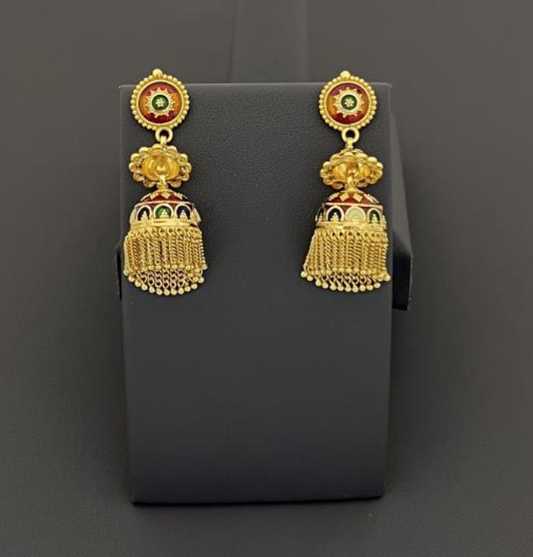 22KT GOLD JUMKIES EARRINGS 17.2GM
