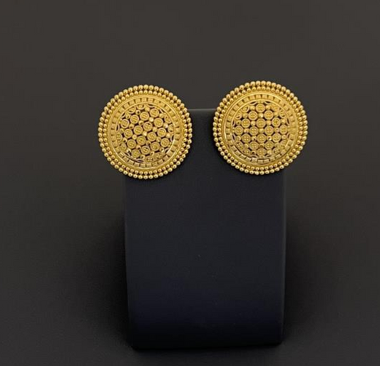 22KT GOLD DISC EARRINGS 14.6GM