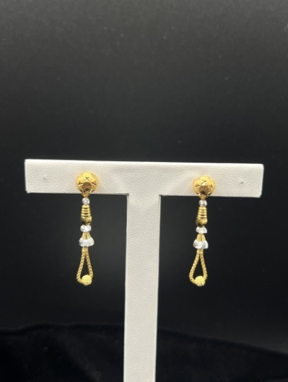 22KT GOLD DANGLE EARRINGS 4.1 GM