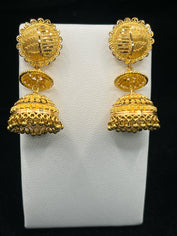 22 K GOLD DANGLING JHUMKAS 20.2 GM