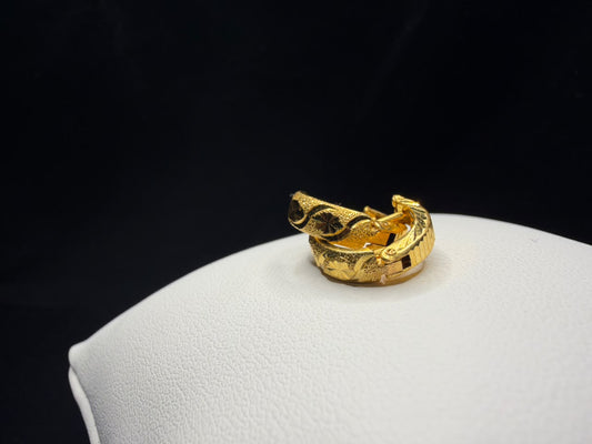 22KT Gold Etched Huggie Earrings 2.3gm