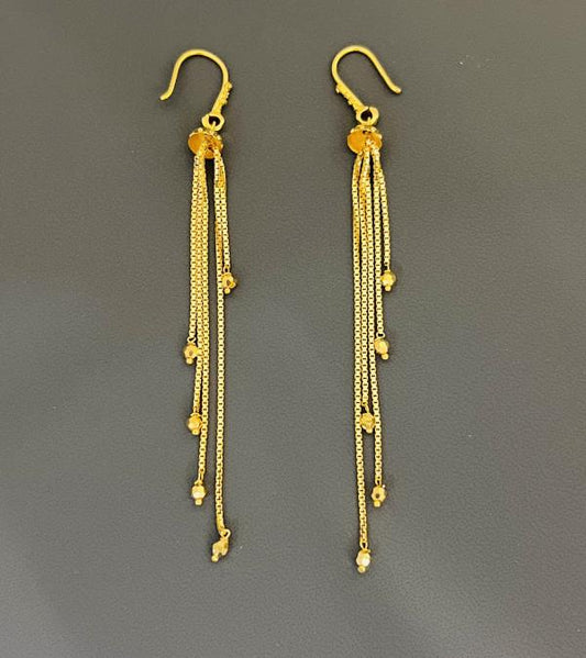 22KT GOLD BLACK EARRINGS  8GM