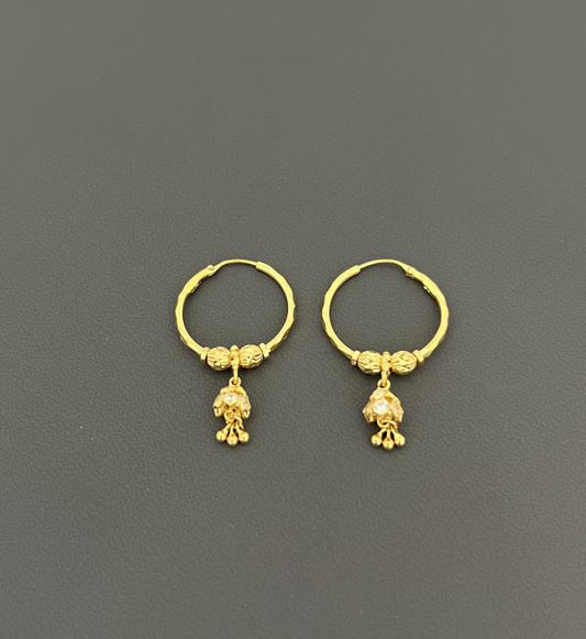 22KT GOLD HOOP EARRINGS 4.1 GM