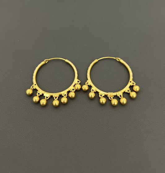 22KT GOLD HOOP EARRINGS 9.3GM
