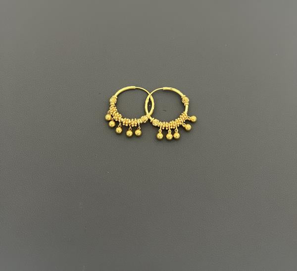 22KT GOLD HOOP EARRINGS 8.3GM