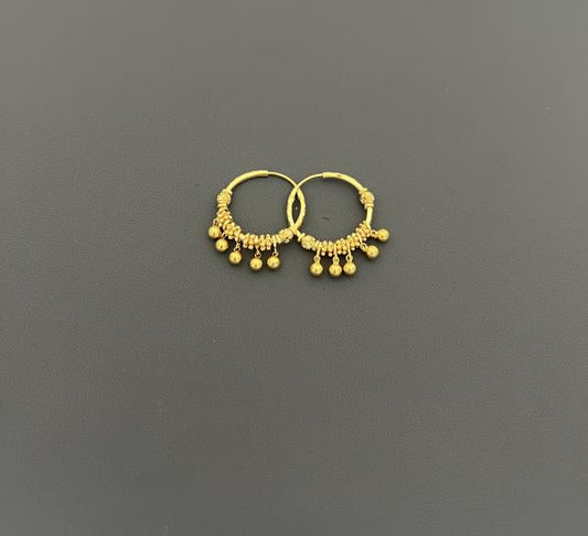 22KT GOLD HOOP EARRINGS 8.3GM