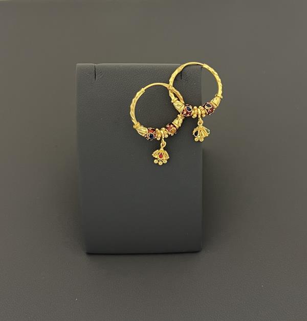 22KT GOLD HOOP EARRINGS 6.7GM