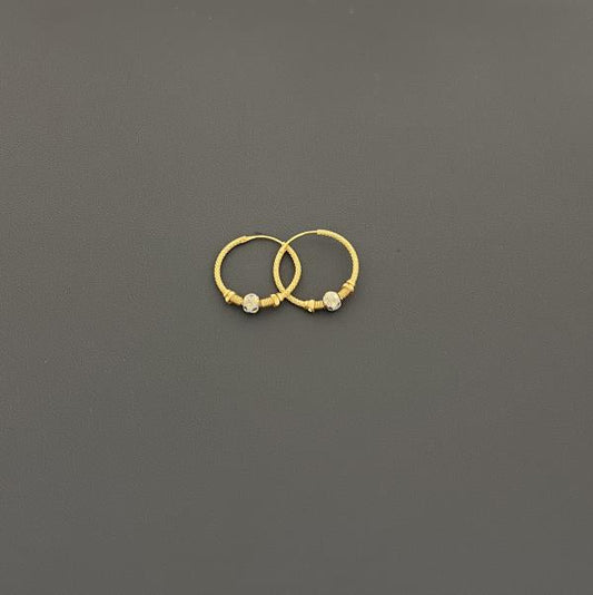 22KT GOLD HOOP EARRINGS 4GM