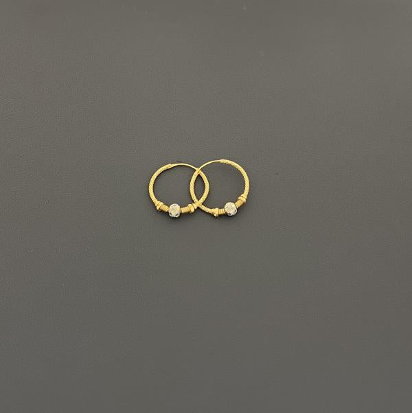 22KT GOLD HOOP EARRINGS 4GM