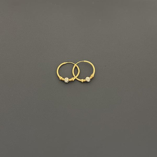 22KT GOLD HOOP EARRINGS 4GM