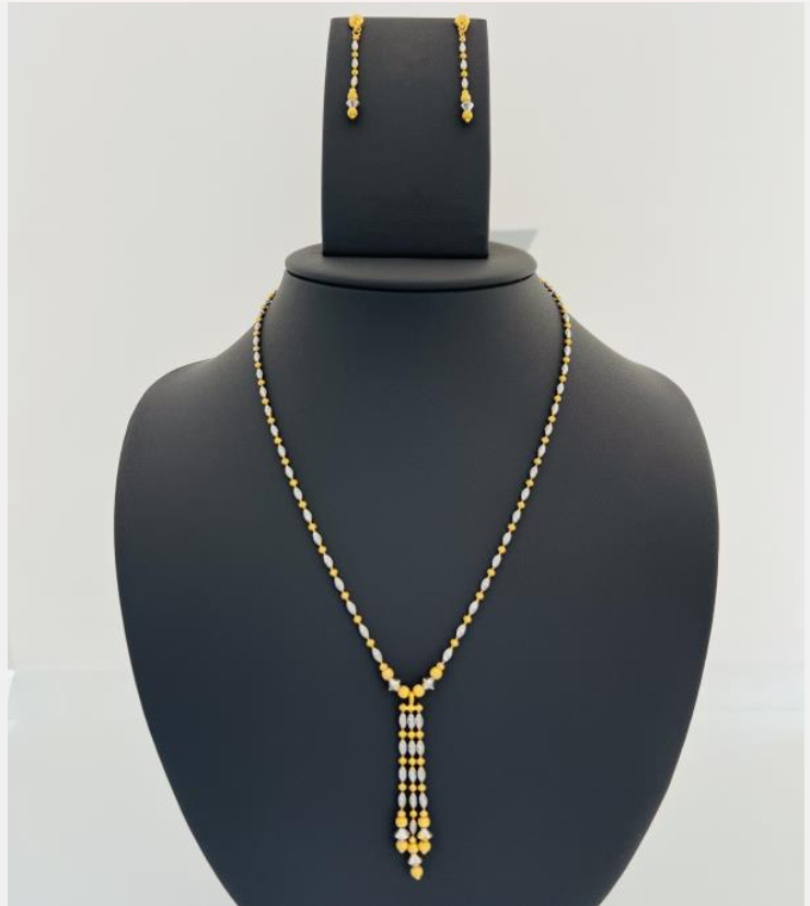 22KT GOLD TWO TONE NECKLACE 13.3GM