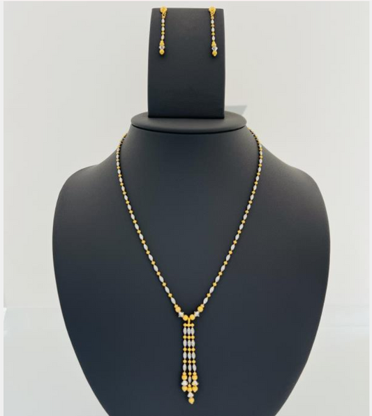 22KT GOLD TWO TONE NECKLACE 13.3GM