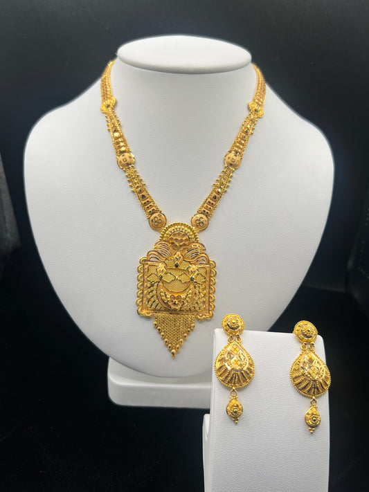 22KT GOLD SET WITH EARRINGS 45.5GM