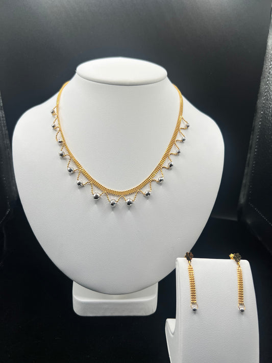 22KT GOLD SET WITH EARRINGS 19GM