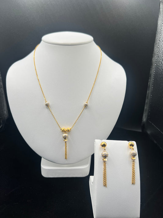 22KT GOLD SET WITH EARRINGS 15.9GM