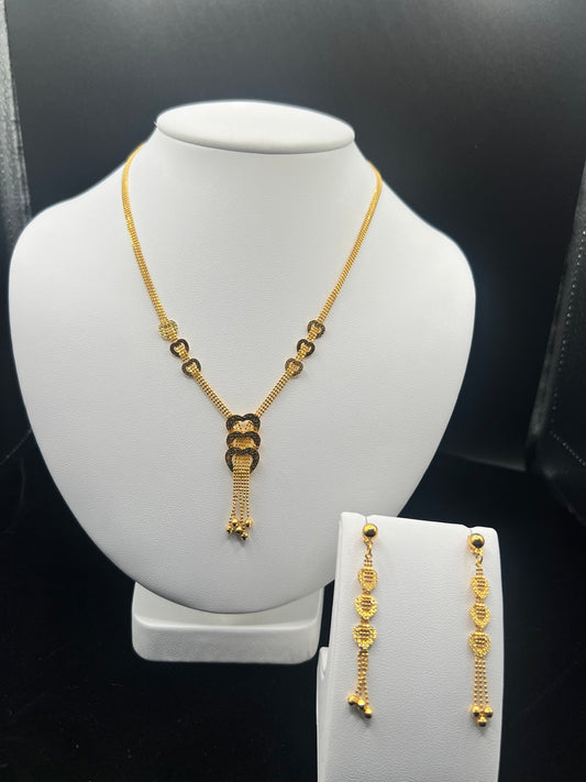 22KT GOLD SET WITH EARRINGS 14.8GM