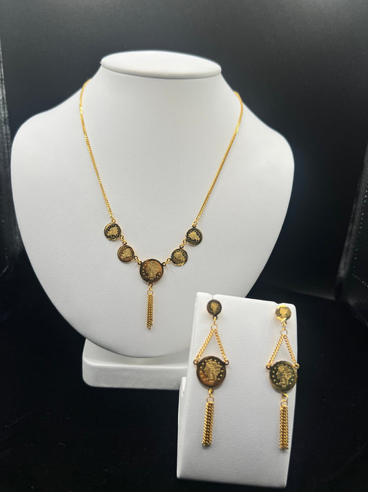 22KT GOLD SET WITH EARRINGS 16.7GM
