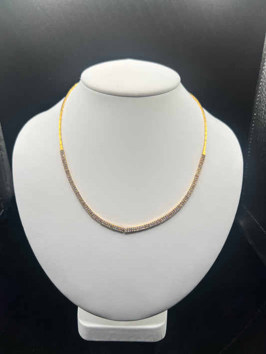 22KT GOLD NECKLACE WITH CZ 10.0GM