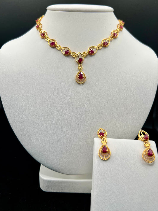 22KT GOLD NEACKLACE WITH RUBY 30.9GM