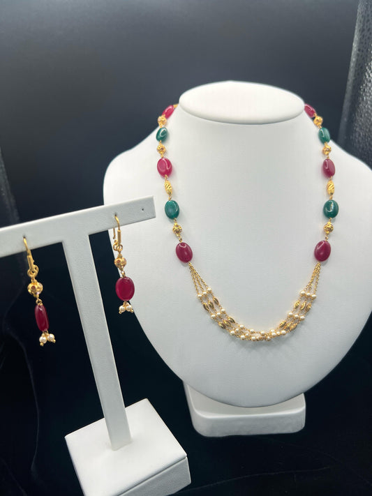 22KT Gold Set With Earrings 25.3 GM