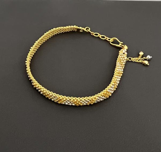 22KT GOLD LADIES CZ BRACELET 7" 22.2GM