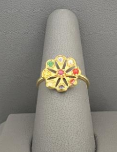 22KT GOLD NAVRATAN LADIES RING 3GM