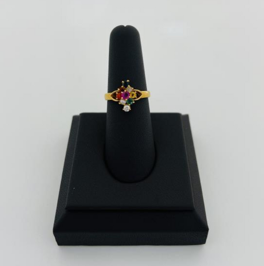 22KT GOLD NAVARATNA RING 4.3GM