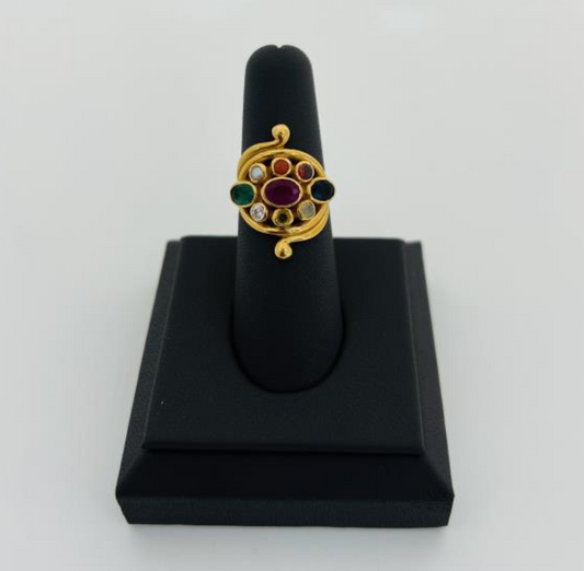 22KT GOLD NAVARATNA RING 7.2GM