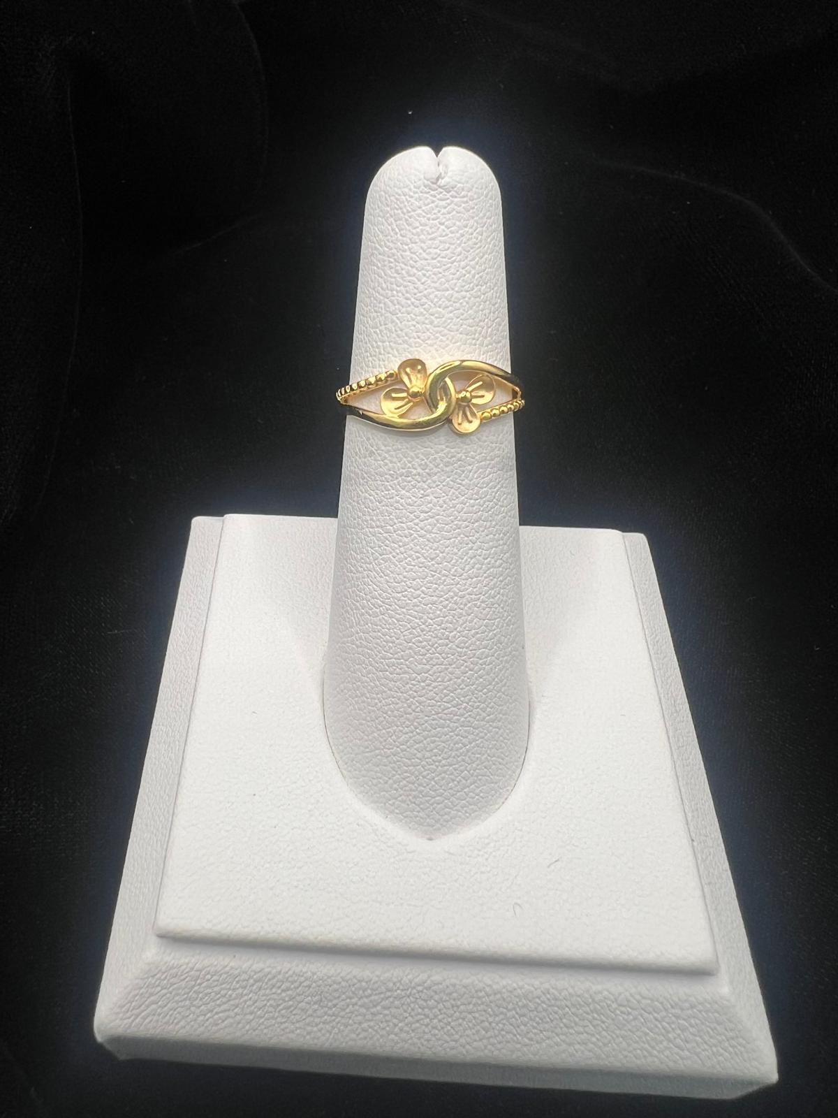 22K Gold Twin Floral Swirl Ring 1.8 GM