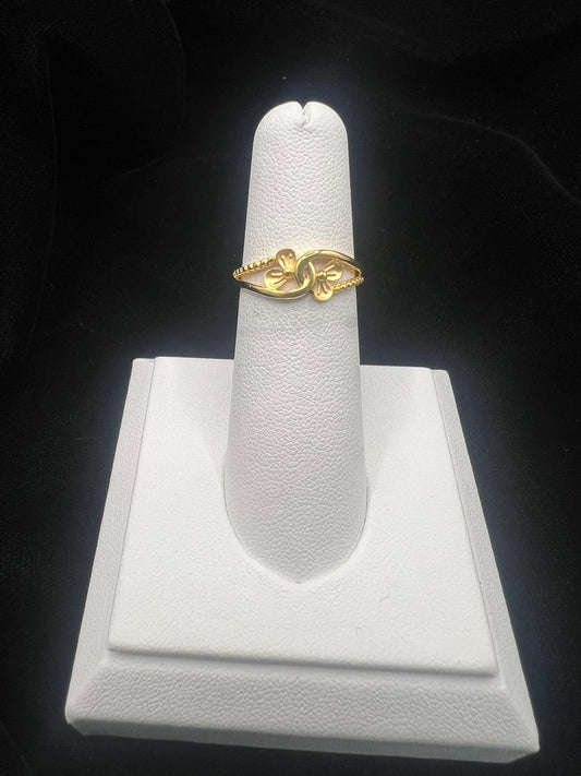 22K Gold Twin Floral Swirl Ring 1.8 GM