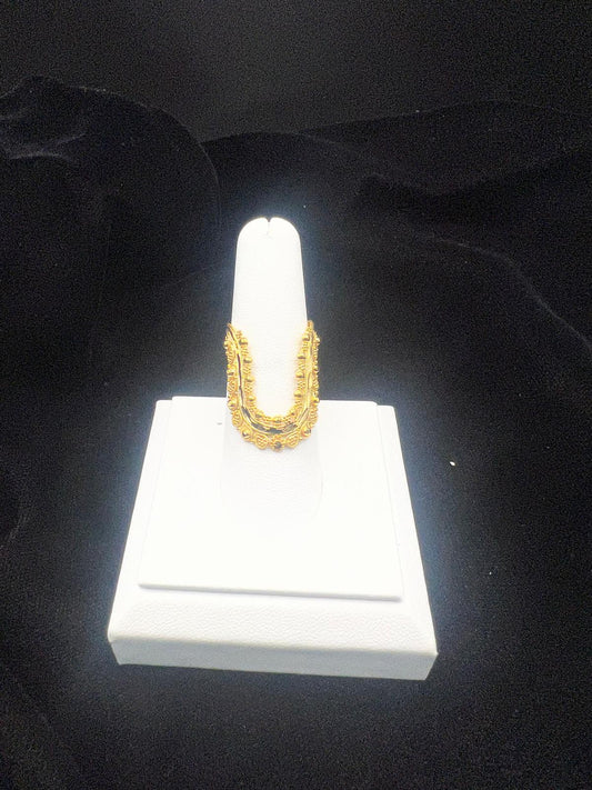 22K Gold Layered V-Statement Ring 4.3 GM