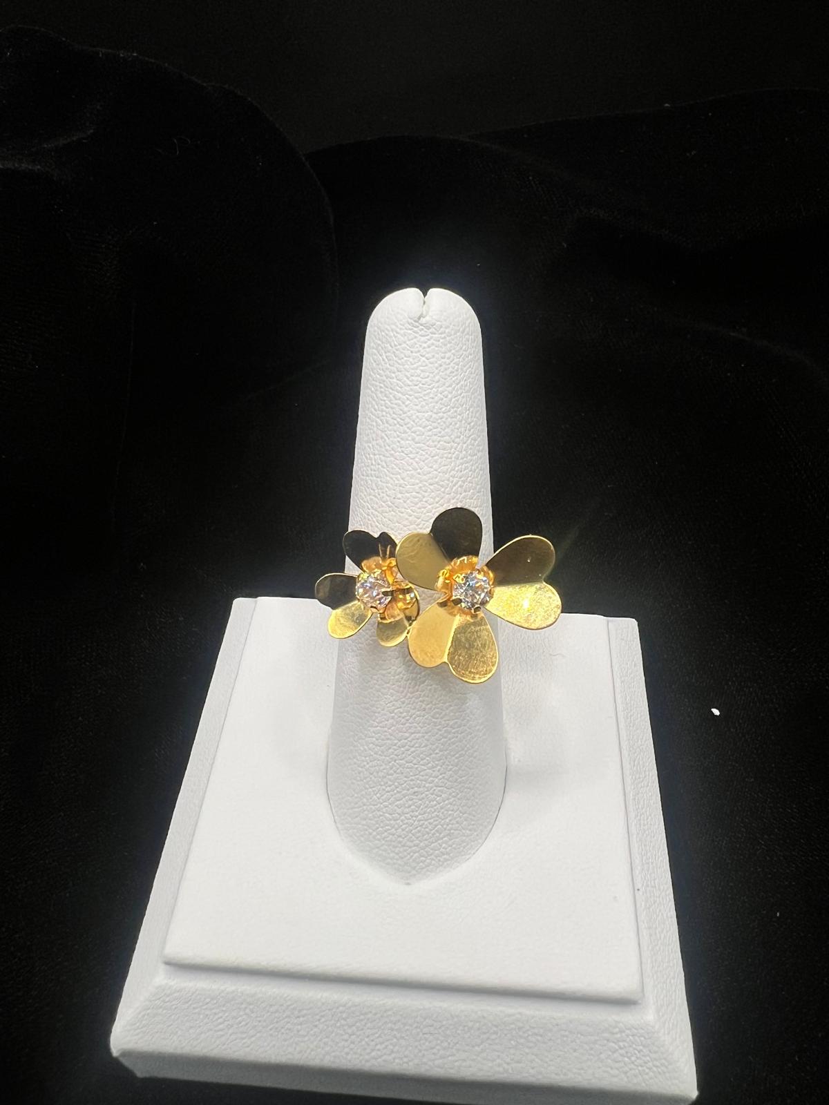 22K Gold Double Bloom Ring 2.9 GM