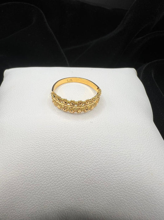 22KT Floral Lace Band Ring 2.4gm