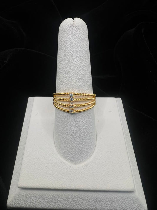 22KT Gold Multi-Strand Rope Band Ring 3.3GM