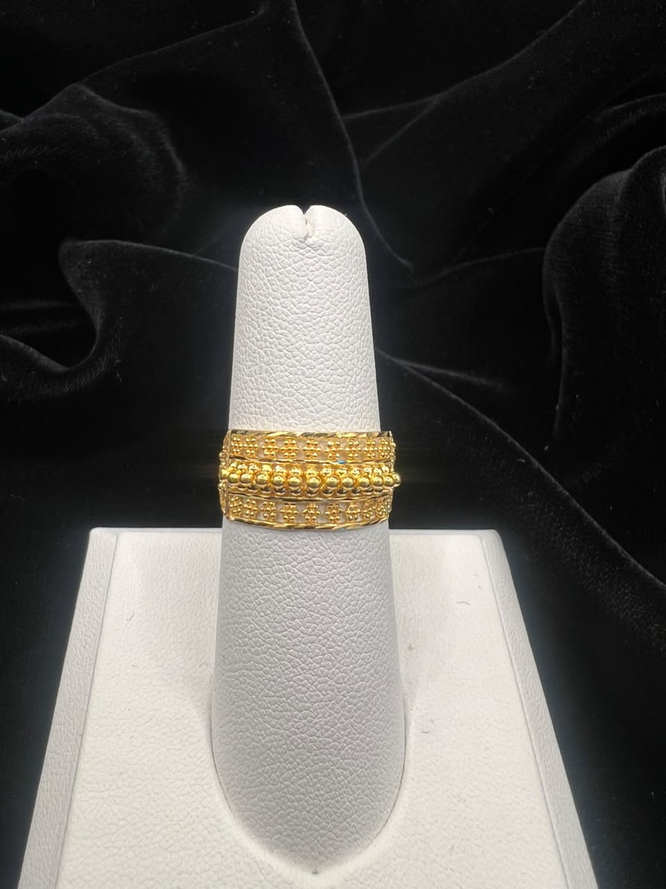 22KT Gold Traditional Textured Wide Band Ring 2.7GM