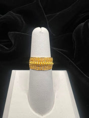 22KT Gold Traditional Textured Wide Band Ring 2.7GM