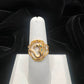 22K Gold Sacred Ohm Medallion Ring with Filigree Border 2.7GM