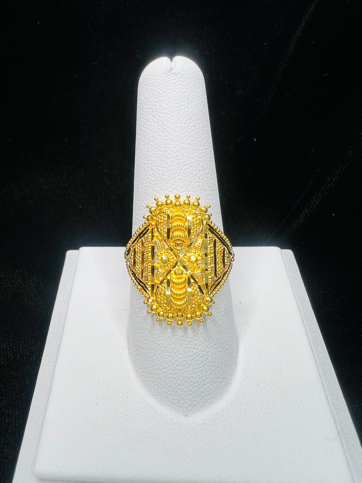 22KT Gold Filigree Statement Ring 4.5gm
